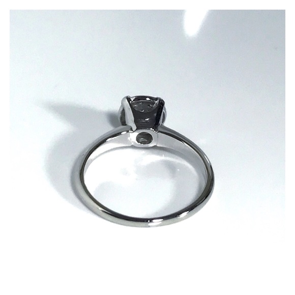 14KT GYPSY SET DIAMOND MID CENTURY MODERN SOLID WHITE GOLD RING - Picture 7 of 13